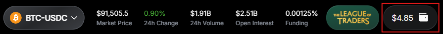 Access the trading wallet in Warden